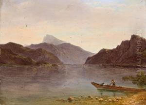 Lago Mondsee Con Il Monte Schafberg Sullo Sfondo