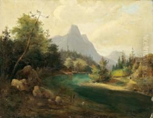 River Landscape by Wilhelm Steinfeld