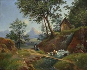 Gebirgslandschaft Mit
Waldbach. by Wilhelm Steinfeld