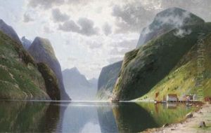 A Hay Barge On A Lake by Heinrich Steinike