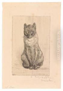Petit Chat Assis by Theophile Alexandre Steinlen