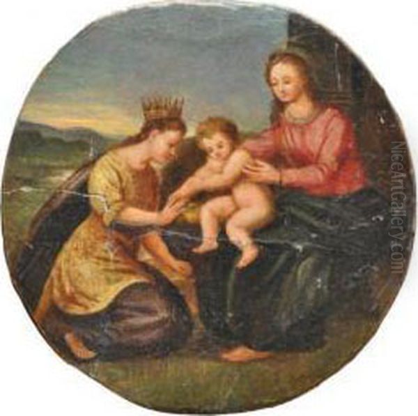 Le Mariage Mystique De Sainte-catherine Marbre Diametre - view 1
