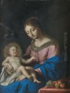 Vierge A L'enfant by Jacques De Stella