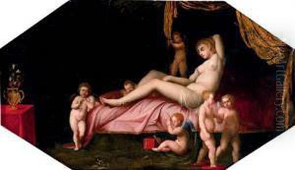 Venus Reclining With Attendant Putti - view 1