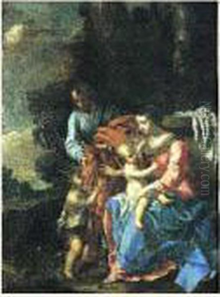 La Famille Avec Saint Jean Baptiste Sur Fond De Paysage - view 1