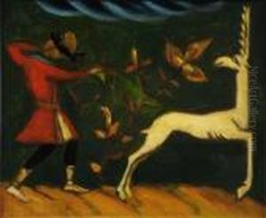 Scene De Chasse A Cour (esquisse) by Dimitri Semenovich Stelletsky
