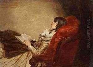 Sketch of the Artists Wife Asleep in a Chair by William Powell Frith