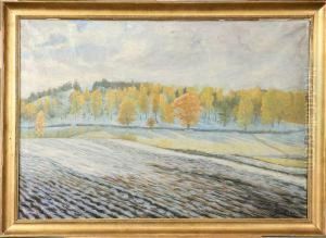 Landskap Med Trad I Hostfarger by John Sten