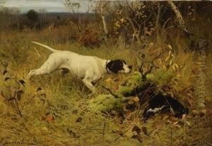 Vorstehhund Und Erlegtes
 Birkhuhn by Aleksi Stepanovich Stepanov