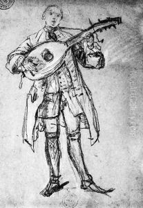 Lute Player 1752 by Pietro Falca (see Longhi)
