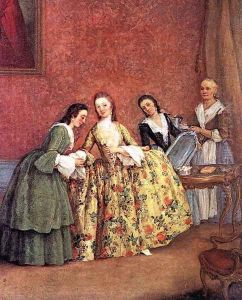 The Venetian Lady's Morning c. 1741 by Pietro Falca (see Longhi)