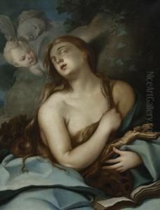 Die Busende Magdalena In Felsenlandschaft. by Ignazio Stern