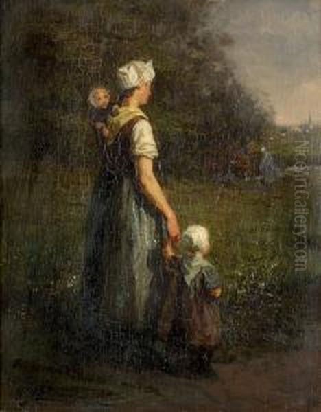 Bauerin Mit Zwei Kindern. - view 1