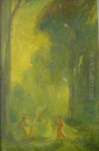 Ladies In A Forest Interior by Charles Walter Stetson