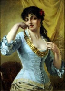 "elegante" - Elegante Au Collier Oriental by Agapit Stevens