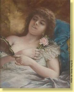 Jeune Femme Au Face-a-main Et A La Rose Jeune Femme Au Face-a-main Et A La Rose