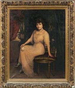 Portrait De Femme A La Rose. Portrait De Femme A La Rose.