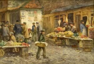 W Spence Butchers, Market Place by Alfred Stevens