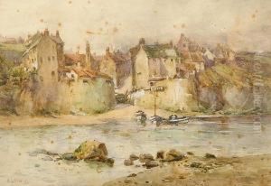 Coastal Village, Thought To Be Whitby by Alfred Stevens