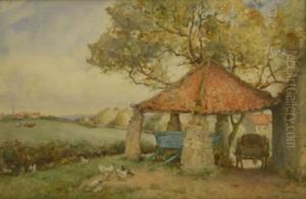 Cart Shed Near Whitby With Hens In The Foreground - view 1