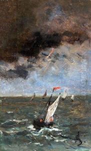 Marine Par Temps D'orage by Alfred Stevens