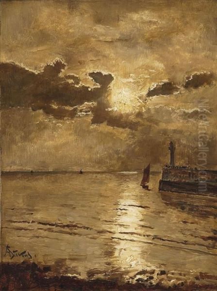 Evening By The Harbour Wall - view 1