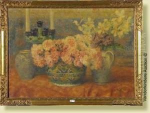 Nature Morte Aux Fleurs by Gustave Max Stevens