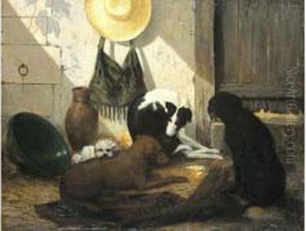 Tafereel Met Vier Honden - view 1