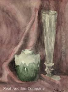Stilllife Of Vase And Champagne Flute by Will Henry Stevens