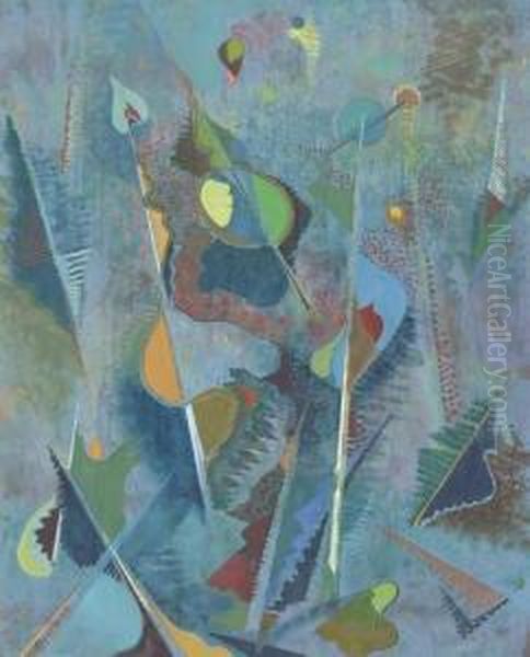 Non-objective Composition In Blue - view 1