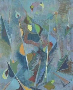 Non-objective Composition In Blue by Will Henry Stevens