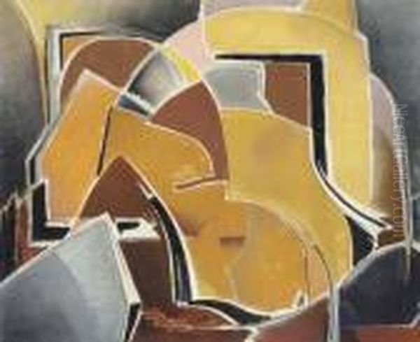 Forms In Brown And Ochre - view 1