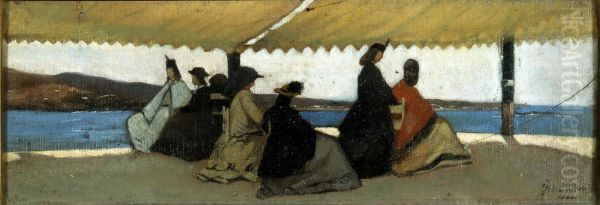 Rotonda di Palmieri (La rotonda dei Bagni Palmieri) by Giovanni Fattori
