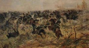 Cavalry Charge, 1873 by Giovanni Fattori
