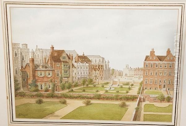Stewart, View Of Old Palace Yardin Westminster From The South , Watercolour - view 1