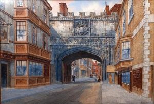 View Of High St Gate Salisbury by James Lawson Stewart