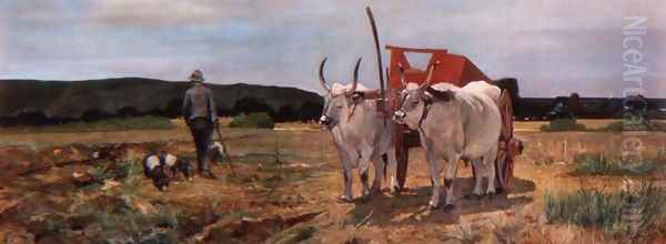 Ox-cart in the Tuscan Maremma - view 1