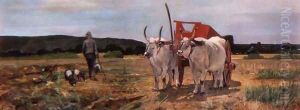 Ox-cart in the Tuscan Maremma by Giovanni Fattori