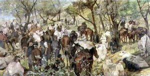 Cattle market in the Maremma by Giovanni Fattori