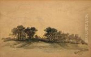Woodland Scene by George Blackie Sticks