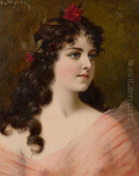 Portrait Einer Dame Mit Hibiskus Im Haar - view 1
