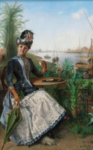Taking Tea By The Banks Of The River Nile, Egypt
