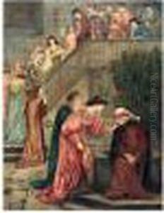 Dante And Beatrice by Maria Euphrosyne Spartali, later Stillman