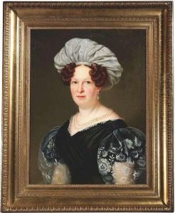 Portrait Of An Elegant Lady. by Franz Seraph Stirnbrand