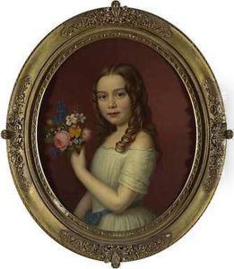 Madchen Mit Sommerblumenstraus by Franz Seraph Stirnbrand