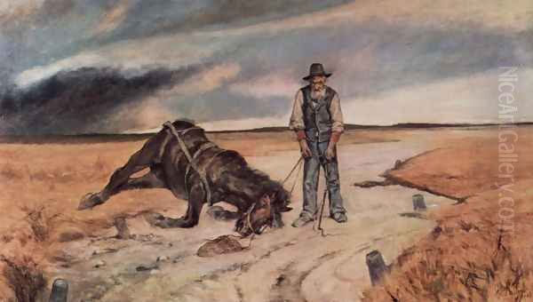 Farmer with horse - view 1