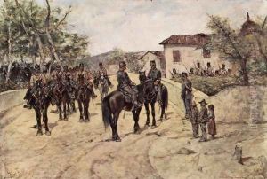 Rest of the Cavalry unit by Giovanni Fattori
