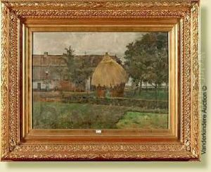 Meule De Foin Devant La Ferme