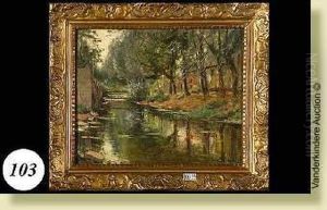 Paysage A La Riviere by Pieter Stobbaerts