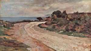 Street on the shores of the sea by Giovanni Fattori
